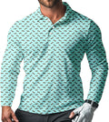 Men's Long Sleeve Golf Shirt Quick Dry 3 Button Work Fishing Outdoor Casual Collar Shirt
