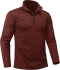 Boladeci Men's Quarter Zip Pullover Premium Fleece Lined Heather Long Sleeve Golf Shirts Midweight 1/4 Half Zip Sweatshirts