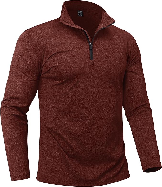 Boladeci Men's Quarter Zip Pullover Premium Fleece Lined Heather Long Sleeve Golf Shirts Midweight 1/4 Half Zip Sweatshirts