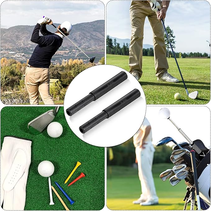 2PCS Graphite Golf Club Extension, Carbon Fiber Golf Shaft Extender, 5in Length, 0.6in Diameter, Black