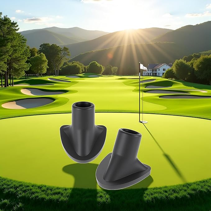 2 Pcs Black Golf Bag Stand Feet Replacement, Wear-Resistent Golf Bag Rubber Feet Replacement, Necessary Golf Club Bag Accessories Strong Grip, Easy to Install, Golf Club Bag Accessories