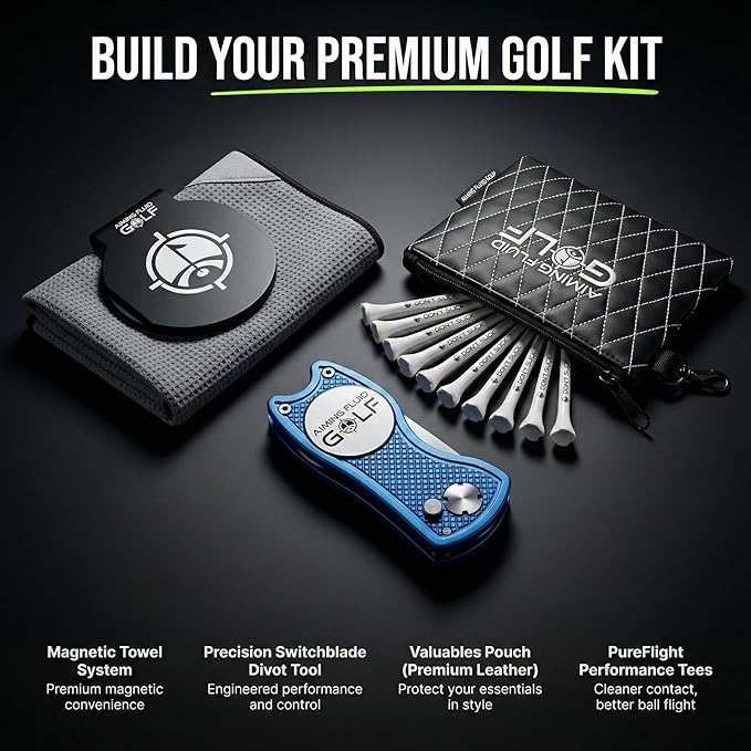 Don't Suck Collection - with Durable 4-Prong Golf Tee PureFlight Tech for Straighter and Longer Drives and Limited Edition Microfiber Magnetic Golfing Towel (16"x24")