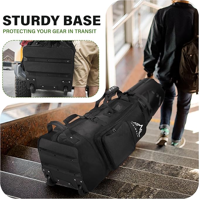 Golf Travel Bag with Hard Case Top, 1680D Heavy Duty Oxford Golf Club Travel Bags for Airlines with Wheels Easy to Maneuver