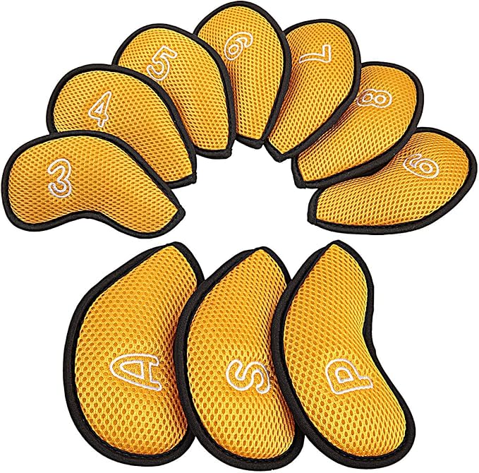 10Pcs/Pack New Meshy Golf Iron Covers Set Golf Club Head Cover Fit Most Irons