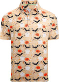 Esabel.C Golf Shirts for Men Dry Fit Performance Short Sleeve Print Moisture Wicking Collared Shirt