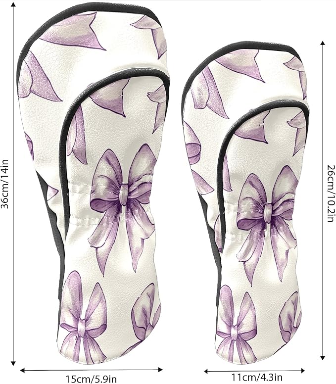 Golf Club Covers PU Leather Waterproof Golf Club Head Covers for Fairway Woods and Driver White Fishbone Pattern Driver Cover Suitable for Most Brands