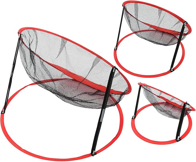 3 in 1 Golf Chipping Practice Net Set, Foldable Nylon Indoor Outdoor Training, Large Medium Small Sizes - Durable Material, Easy Setup, Perfect for Backyard and Golf Skill