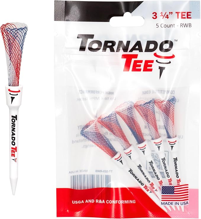 Tornado Tee Red White & Blue High Performance Golf Tee