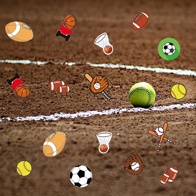 74Pcs Sports Theme Party Favors 24 Pcs Ball Theme Slap Bracelets 50 Pcs Sport Theme Stickers ，Sports Party Team Gift Fillers School Classroom games Rewards Supplies