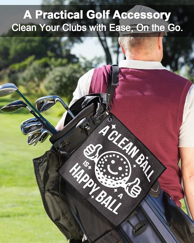 AICase Golf Gifts Funny Positive Golf Ball Crochet Gag Gift Ideas with Golf Towel, Cool Stuff Golf Accessories for Men, Women, Golfers, Dad, Fathers, Coworkers, Friends, Christmas, Birthday