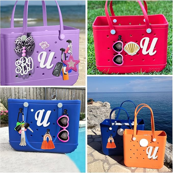 Mity rain Letter Charms for Bogg Bag，Alphabet Lettering Accessories Charms Compatible with Bogg Bag Original All Models, Insert Decorative Letter for Handbag Beach Tote Bag U