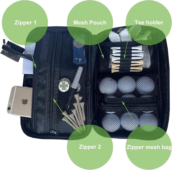 Golf Accessory Bag Organizer for Men - Golf Valuables Pouch
