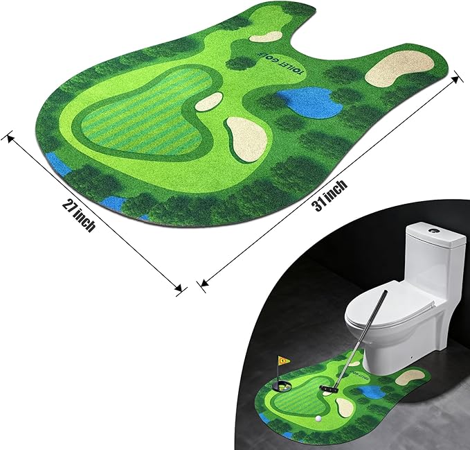 Toilet Golf Game, Mini Golf That Can Be Played in The Bathroom - Wonderful Toilet Time, Gag Gifts,Funny White Elephant Gift, Prank Gift for Dad Husband, Boyfriend, Men
