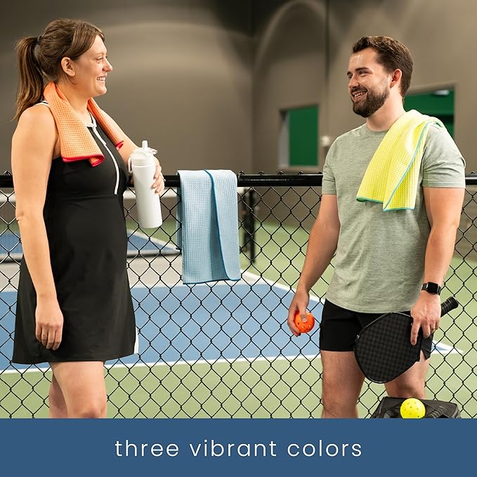 S&T INC. Pickleball Towels, Microfiber Gym Towels for Gym Bag, 16 Inch x 27 Inch, 3 Pack