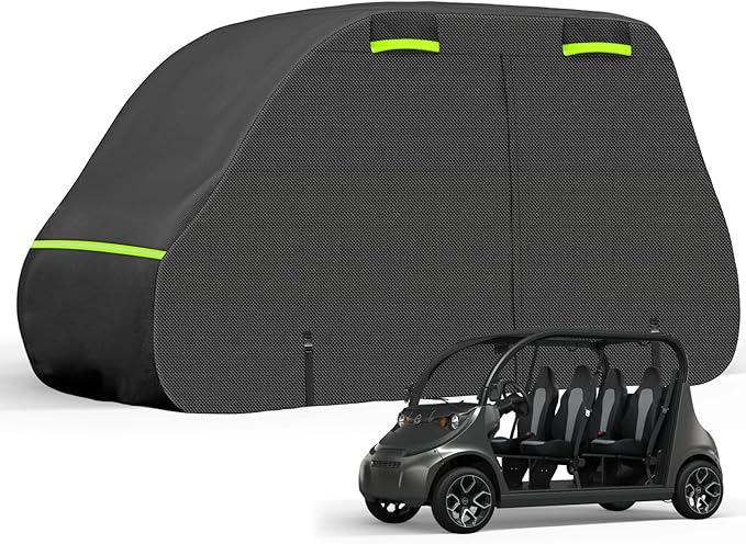 SAPUBK Golf Cart Cover Golf Cart Accessories with Side Door Ziper Compatible with Club Car/EZ-GO/Yamaha for Rain UV Dust Protection All Weather