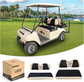 10L0L Golf Cart Front + Rear Seat Cover Set for EZGO TXT RXV 4 Passenger Models Bench Seat Covers Kit Breathable Washable Polyester Mesh Cloth (S+XS)