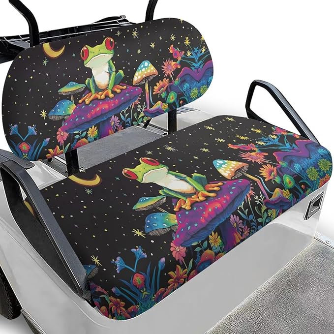 Fashion Print Golf Cart Seat Covers 2 Passenger Golf Cart Backrest Cover Golf Cart Seat Towel Gift for Friends
