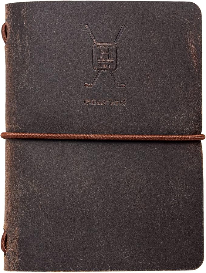 Handy Picks Leather Golf Log Book, Handmade n Refillable, Golf Log n Yardage Book Included