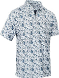Mens Golf Shirts Quick Dry Moisture Wicking Casual Short Sleeve Performance Athletic Print Collared Stylish Men Polo Shirt