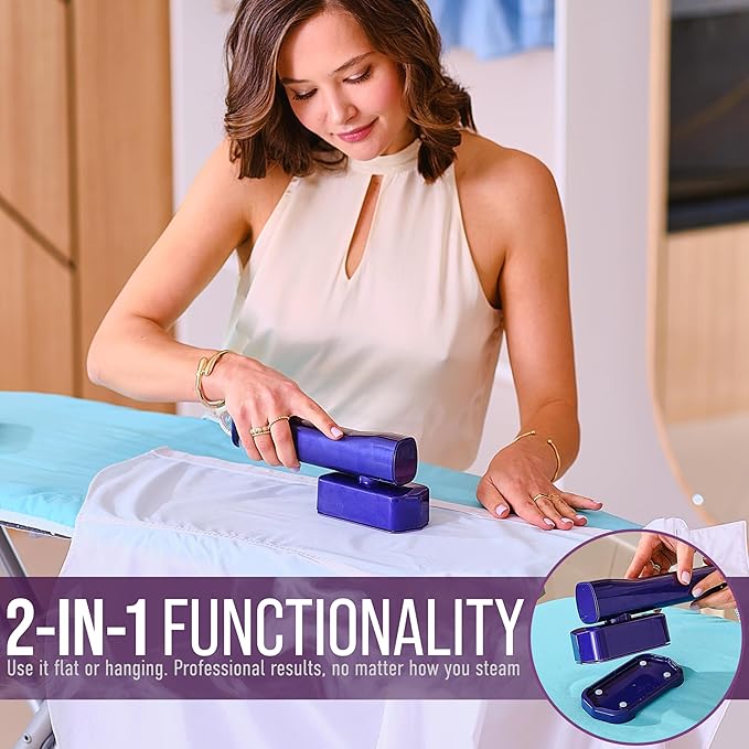 Mini Steam Iron & Travel Garment Steamer – 1200W Portable Wrinkle Remover, Handheld Clothes Steamer, 20s Fast Heating, 4 Modes, Compact Folding Design, Fabric Steamer for Home & Travel–Purple