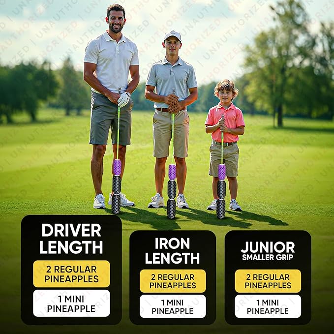 Aero Stiff Shaft, Golf Training Aid and Warm Up Tool, Speed Stick for Golf, Golf Swing Trainer, Improves Swing Speed, Wind Resistance, Adjustable Pineapples, Gain Up to 30 Yards On Your Drive