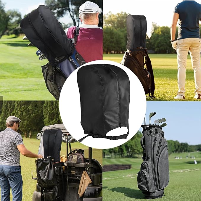 Golf Bag Rain Cover, Portable Rainproof Dustproof Waterproof Raincoat Golf Bag Protector with Zipper Club Bags Raincoat for Golf Bag Devices Golf Push Carts Equipment