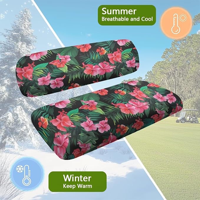 Golf Cart Seat Covers, Universal Fit & Nonskid Bottom Fits for Club Car 2 Person Seats Golf Carts