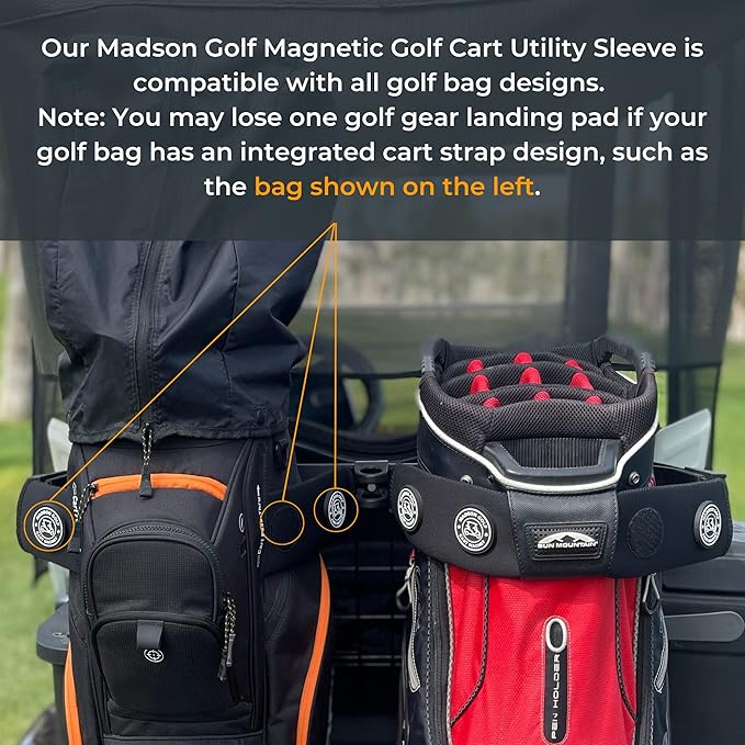 Magnetic Golf Cart Sleeve Utility Strap - Securely Attach Lightweight Golf Accessories to Your Cart with Powerful Magnets and Durable Design