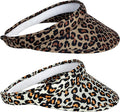 2 Pack Sun Visor Hats Women Men Clip On Wide Brim Visors Hat Outdoor Sports Golf Beach Travel Tennis Caps