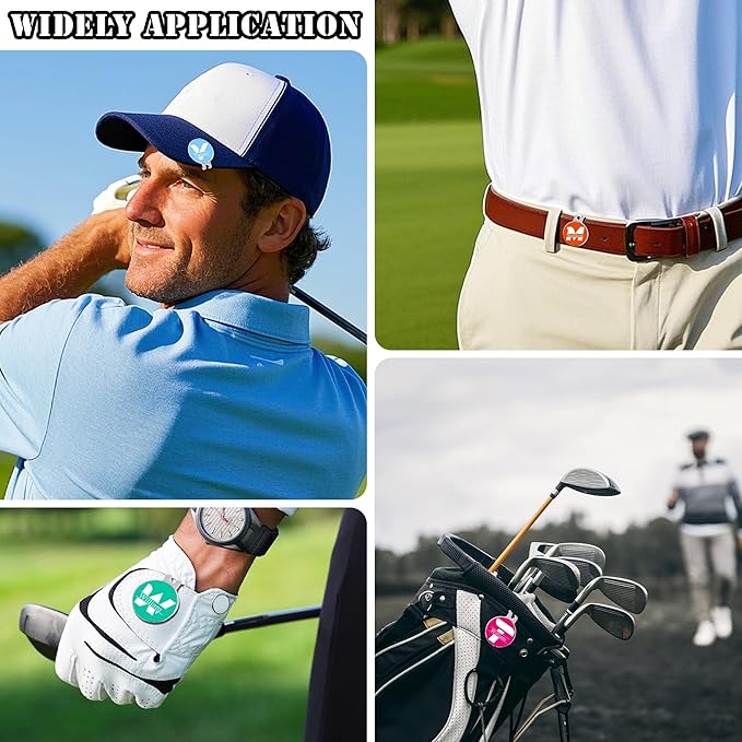 2PCS Custom Golf Ball Marker with Magnetic Hat Clip, 1" Diameter Monogrammed Personalized Golf Ball Markers with Text Quotes Name, Golf Accessories Gift for Men & Women Golf Markers