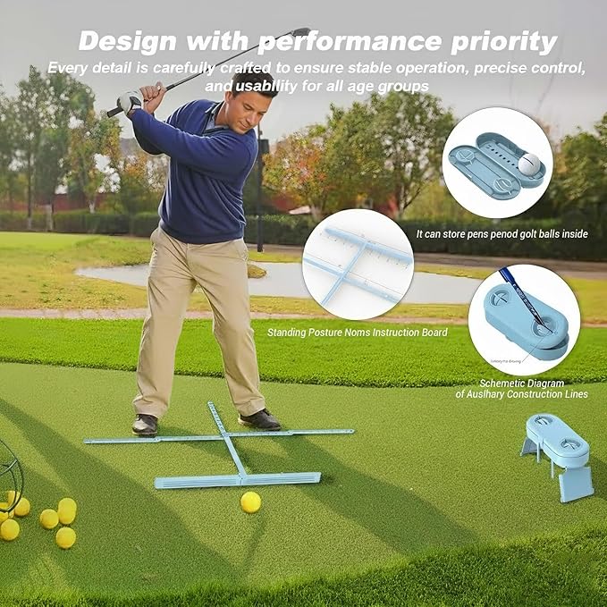 Geyo Golf Alignment Sticks for Beginners, Entry-Level Foldable Golf Training Aids for Stance Correction, Aiming, Putting, Swing Practice, Suitable for Indoor & Outdoor, Use by Men and Women
