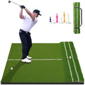 DCQ Real Feel 5x4ft & 6x4ft Golf Hitting Mat, Large Golf Mat, Dual Turf, Fairway & Rough Artificial Grass, Golf Practice Mat Indoor & Outdoor, Driving & Chipping Pad with Cushion, Golf Simulator Mat