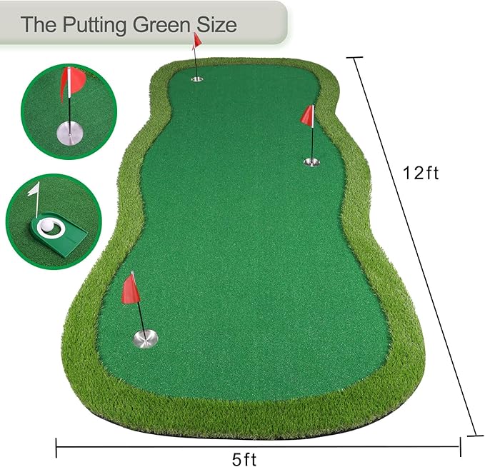 Golf Putting Green, Practice Putting Green Mat, Large Professional Golfing Training Mat for Indoor Outdoor…