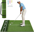 Dual Turf Golf Mat 5 * 4FT,Golf Hitting Mats Practice Outdoor/Indoor for Training Chipping Driving Swing,High-Density Artificial Turf Matt with Alignment Line for Men Dad Golfer