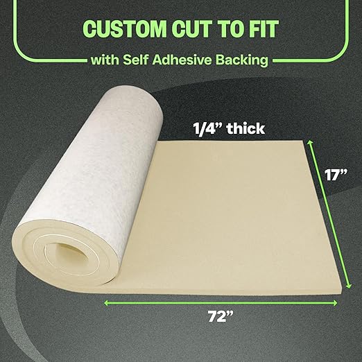 XCEL Marine Foam Roll with Self Adhesive – Beige, 72" x 17" x 1/4" Closed Cell Foam Rubber Water Resistant Padding Sheet – Home, Marine, Garage, Automobile, Crafts & Cosplay (Beige, 72" x 17" x 1/4")