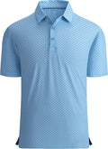 Esabel.C Golf Shirts for Men Dry Fit Performance Short Sleeve Print Moisture Wicking Collared Shirt
