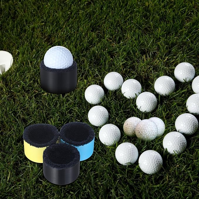 Zhehao 3 Pack Magnetic Golf Ball Washer 3D Printed Golf Ball Cleaner Portable Sport Cleaning Tools Magnetic Back Easy Mount on Club, Trolley and Cart for Course, 2.1"