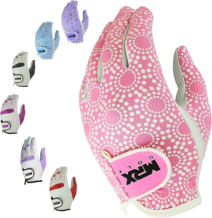 MRX Women Golf Glove Left Handed Golf Gloves Sweat Resistant Soft Cabretta Leather Regular Fit Women Golfer Glove