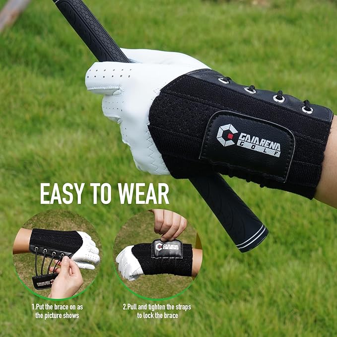 GAIARENA Golf Wrist Brace Wrist Hinge Swing Aid, Efficient Golf Swing Training Equipment to Correct Wrist Angle & Develop Muscle Memory for Beginner Golfers