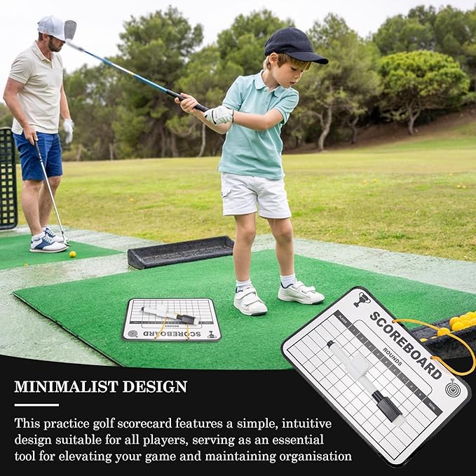 Golf Scoreboard, Erasable Golf Scorecard with Pen, Plastic Whiteboard Score Card Holder Accessories for Golfer