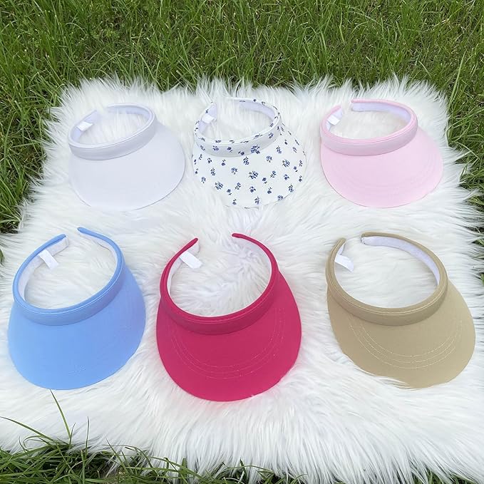 2 Pack Visor Women Men Sun Hat Clip On Visors Adjustable Sport Wide Brim Cap