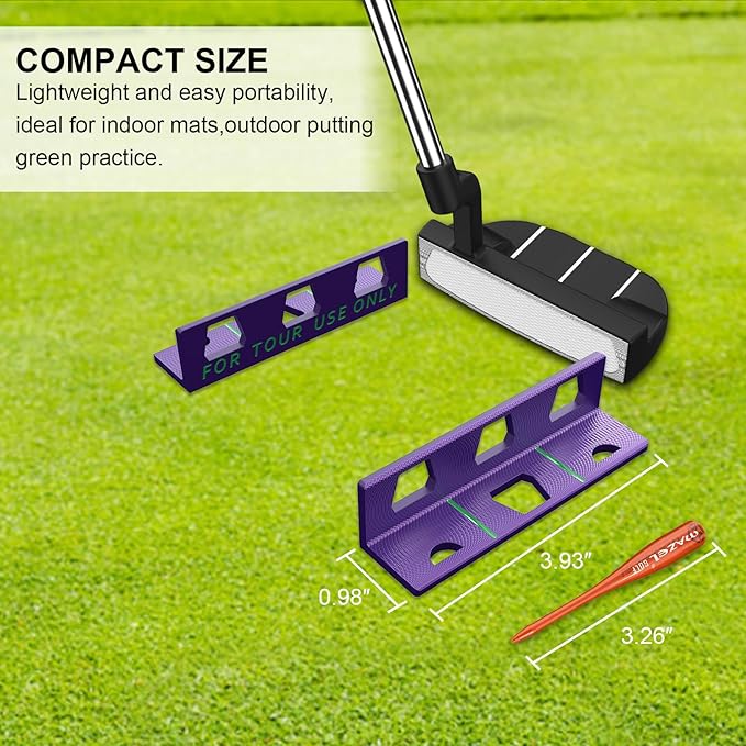 MAZEL Golf Alignment Putting Training Aids - Golf Putting Path Tool for Consistency & Accuracy - Include Putting Gates,Ring & Golf Tees