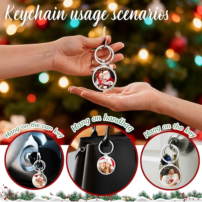Personalized Custom Keychain with Picture - Double Sided Engraving Photo Text Customized Key Chains for Men Boyfriend