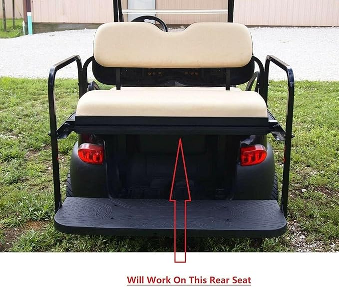 Huskey Golf Cart Front Rear Seat Covers Compatible with Yamaha G29 Drive & Drive 2 2007-Up Models, Custom Fit, Black Blue Diamond Stitching, Marine Grade Vinyl, Staple On