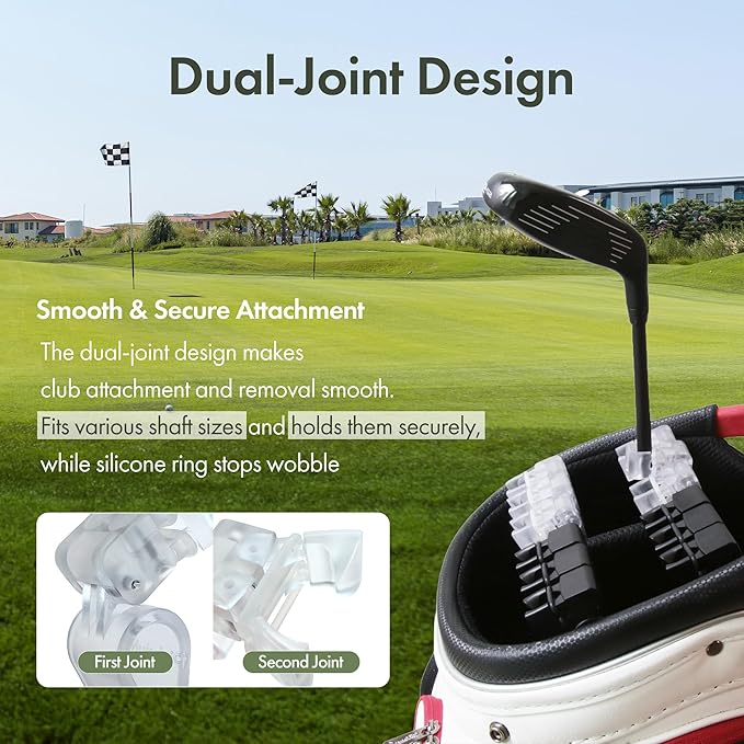 Golf Club Holder Club Organizer Durable Polycarbonate Clips for Irons,Woods,Drivers Heavy-Duty Golf Bag Clip-On Holder Golf Accessories