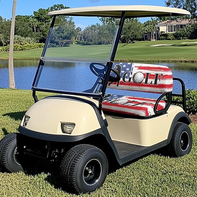 Fashion Print Golf Cart Seat Covers 2 Passenger Golf Cart Backrest Cover Golf Cart Seat Towel Gift for Friends