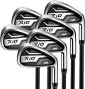 PGM Rio 2016 III Men's Golf Irons Set - 5,6,7,8,9,P - Graptlite Shaft R-Flex - Right Handed - Premium Forged Cavity Back Design for Distance & Forgiveness