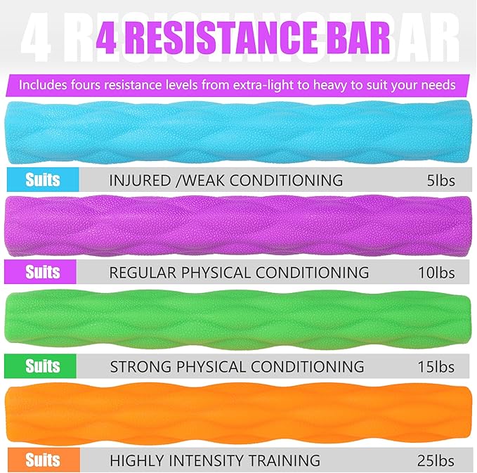 Flex Therapy Bar and Grip Strength Trainers Set, Physical Therapy & Resistance Bar for Golfers Elbow,Tendinitis,Wrist,Forearms Pain, Improve Grip Strength and Relieve Pain