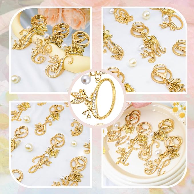 Initial Keychain Bag Charm Women Purse Charms for Handbags Accessories Charm for Wallet Butterfly Pendant for Girls