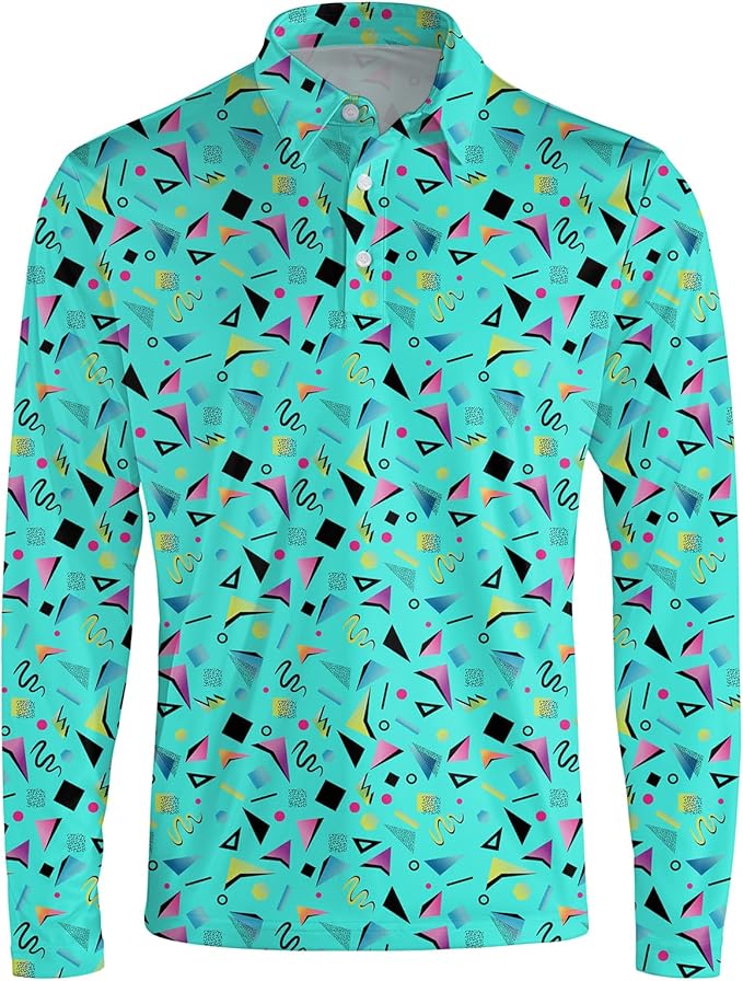 Men's Long Sleeve Golf Shirt Quick Dry 3 Button Work Fishing Outdoor Casual Collar Shirt